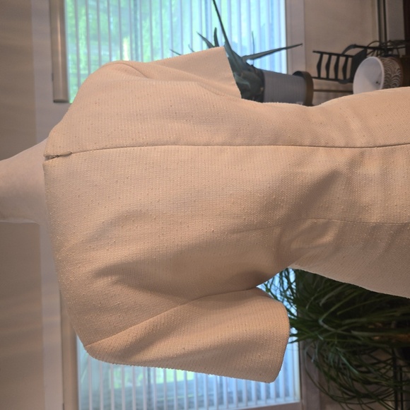 Vintage Travilla Short Sleeve Peplum Belted Dress Cream Womens Size 10 - Picture 9 of 12